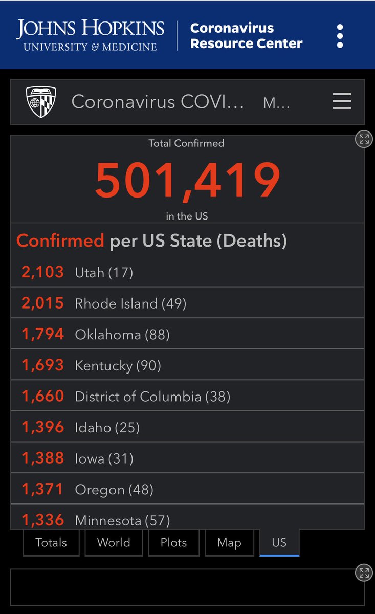 4/10/20 https://coronavirus.jhu.edu/map.html 