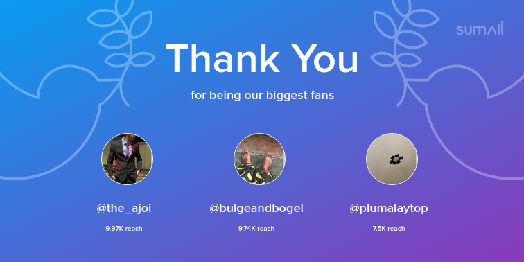 eizmail_'s tweet photo. Our biggest fans this week: the_ajoi, bulgeandbogel, plumalaytop. Thank you! via https://t.co/ElquwAuQ5z https://t.co/m0lwXRdZJA
