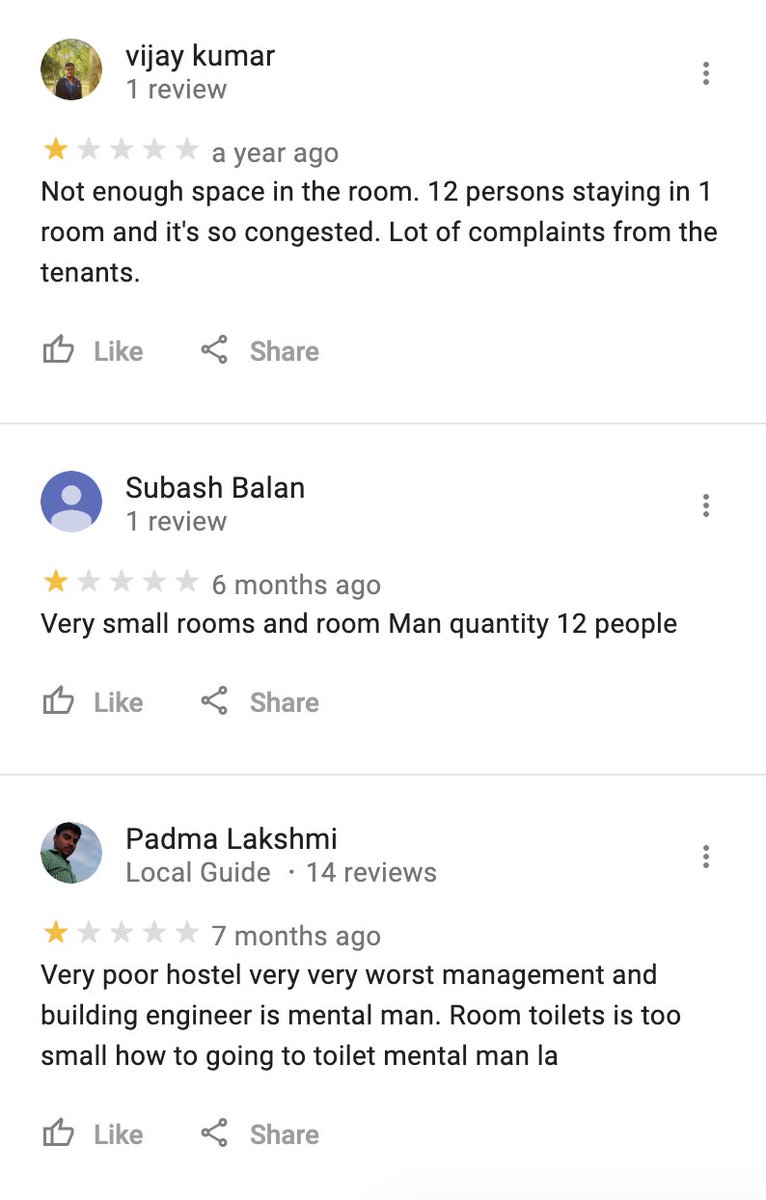 None of these reviews are verified, of course, so take them with a pinch of salt. But they do suggest a variation of opinions and views about the dorms. These are Google Maps reviews of Westlite Toh Guan.