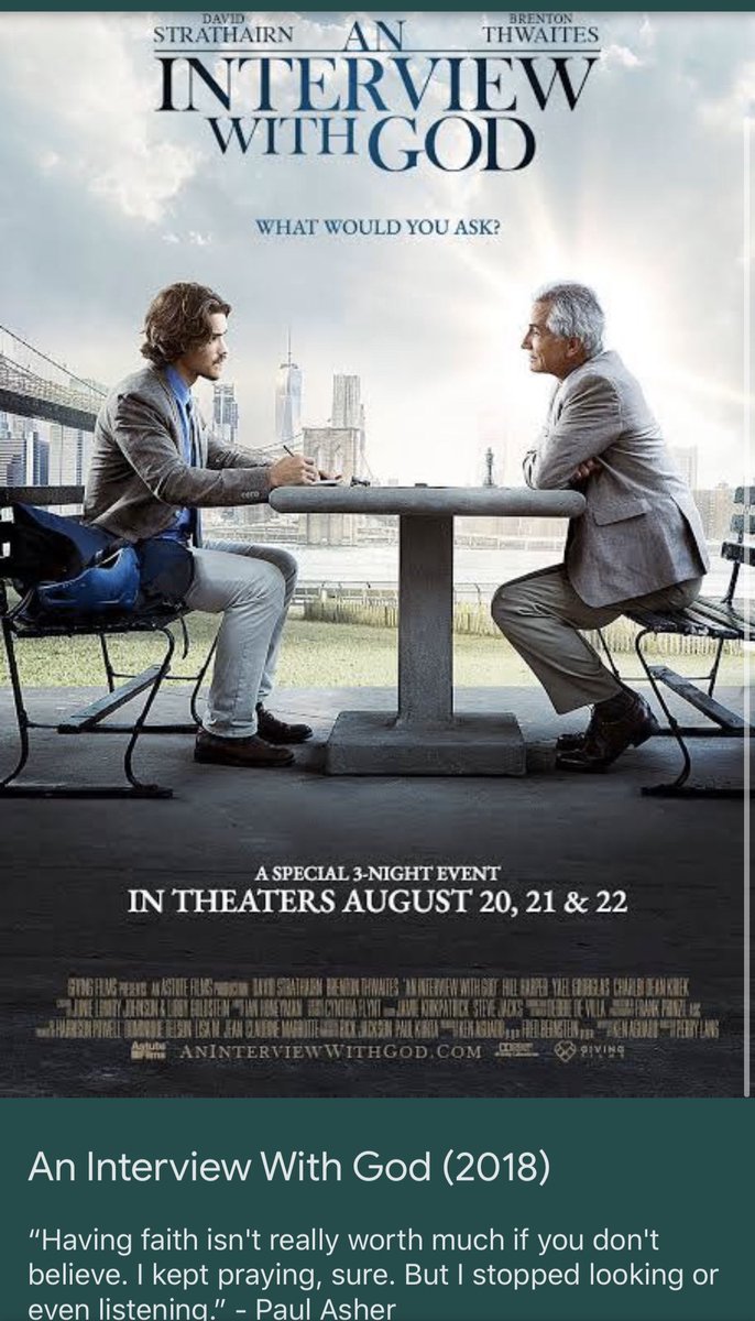 beszALJ's tweet image. 10-Apr : #AnInterviewWithGod (2018)