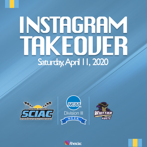 theSCIAC's tweet photo. .@wcpoets is first up in the SCIAC Instagram Takeover beginning Saturday, April 11!
#SCIACTakeover | #D3Week | #whyD3 | #fearthepoet https://t.co/4YDsqXwD8y