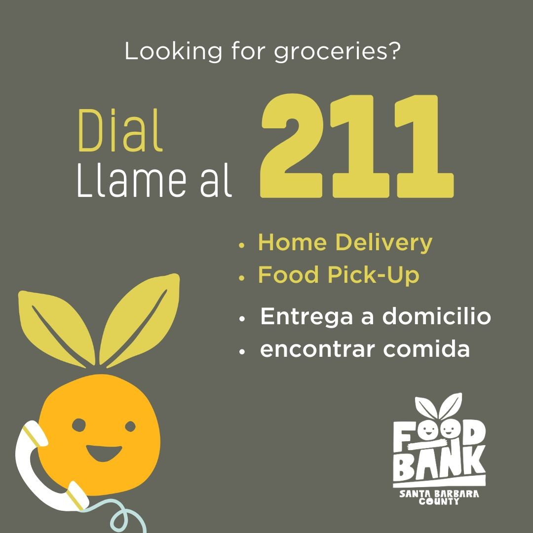 Sign up for senior home delivery by dialing 211. Available in English and Spanish. Calling this number provides you with quick, accurate information to your questions about food resources.⁠
⁠
Thank you, <a href="/foodbanksbc/">Foodbank SB County</a>!