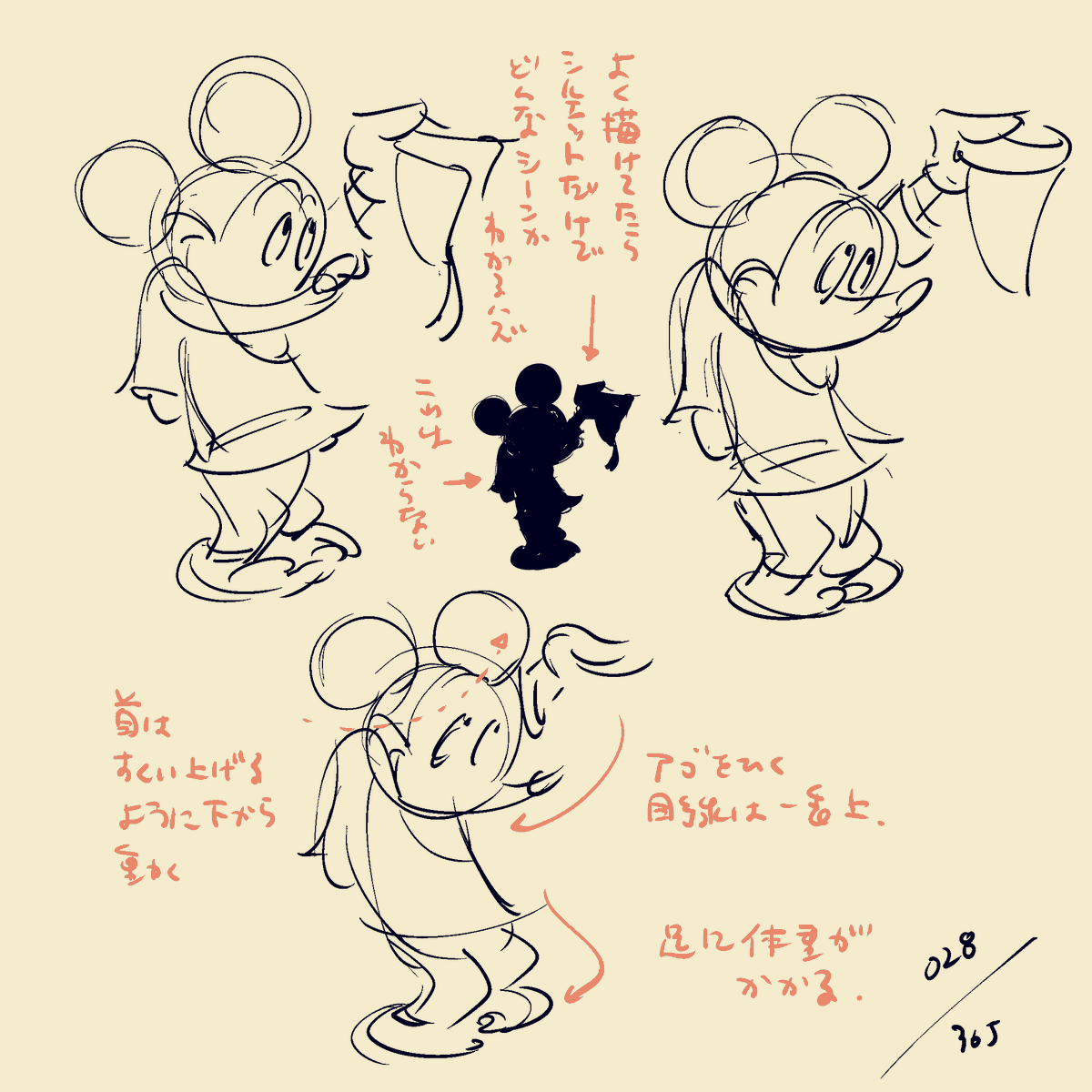 やじまけんじ 毎週水曜お化けと風鈴 Sur Twitter 朝 今日は照れているミッキー 切手の絵をサンプルにしてきたけど 動きがある絵が少ないのでpinterestで探した 照れを顔の角度と縮こまる体で表現 足先は内また よくかけていたらシルエットだけで