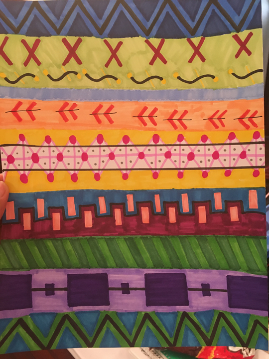Caitlin_Ebel's tweet photo. Student art for Semana Santa - Holy Week Rugs based on the street art from Spain, Guatemala and El Salvador. #VPStayshome https://t.co/YoaT6iSxKm