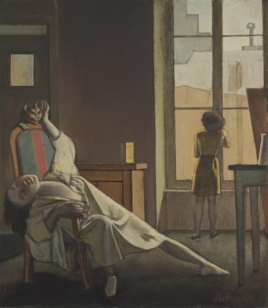 Here's Balthus' less lewd painting of Laurence Bataille