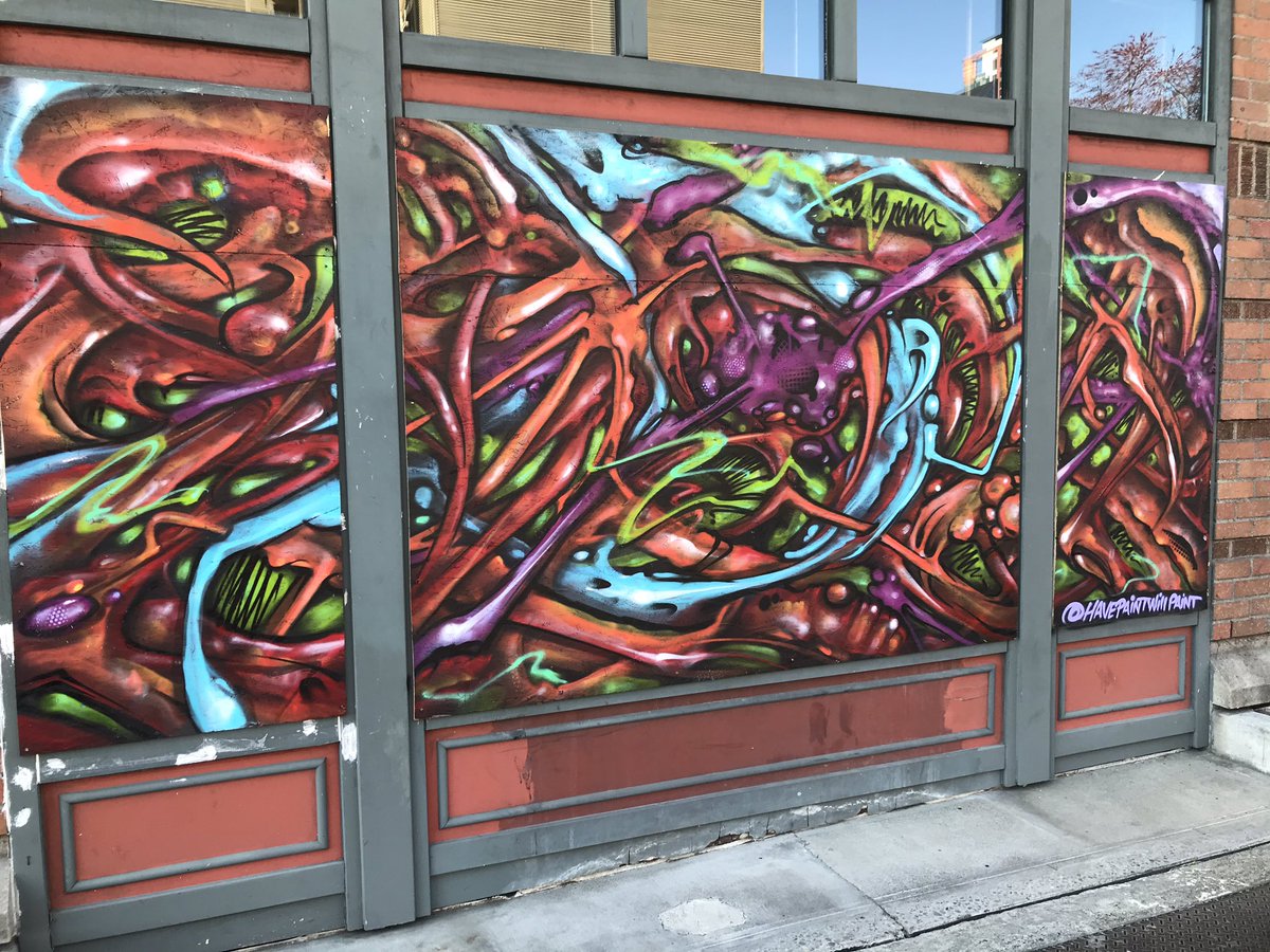 A collection of the art blooming all over the city on boarded up shopfronts. A beautiful response to the shutdown. ... #Seattle  #covidwalks  @SeattleArts