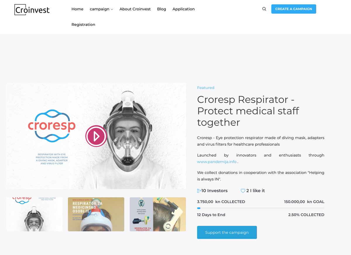 ChristianAssad's tweet photo. My AWESOME friend from Croatia @ivorkovic recently featured in @Medgadget https://t.co/6iprP6fXsl

Now has a CrowdFunding Campaign to bring his Respirator Mask to those in the Frontlines for free with your help. Check it out! https://t.co/rFVW2ZEpoc #COVID19 #PPE https://t.co/3RSrA156XB
