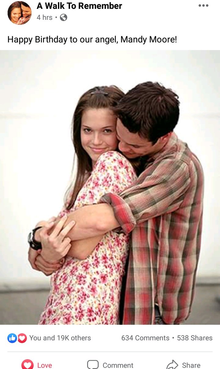 A Walk to Remember One of my all time favorite Movies.   Happy Birthday Ms. Mandy Moore.   © 