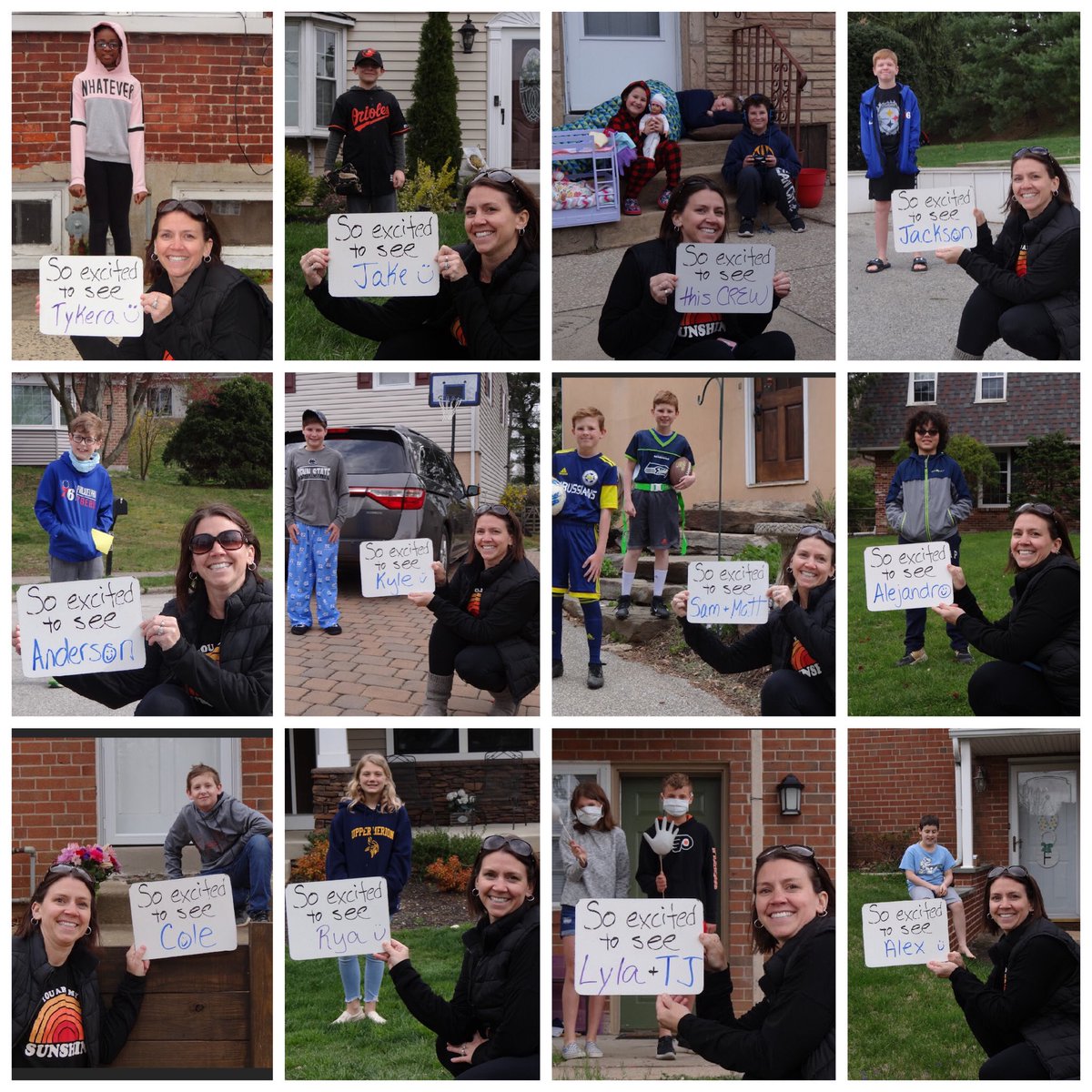 It has been 4 weeks since I have seen any of my students, so today I drove to 12 kids houses and did a “socially distant” photo shoot with them. It was everything I needed &amp; more.🥰 I am feeling so blessed and grateful for these amazing UM families! <a href="/UpperMerionSD/">Upper Merion Area School District</a>  #VikingNation