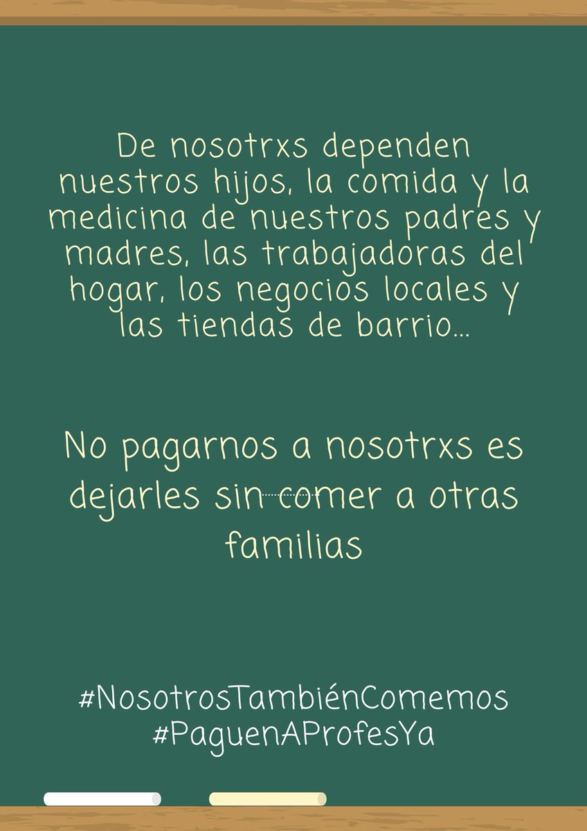 De nosotros dependen hijos e hijas, la comida y la medicina de nuestros padres y madres, las trabajadoras del hogar, los negocios locales y las tiendas de barrio. No pagarnos a nosotros es dejarles sin comer a otras familias #NosotrosTambiénComemos <a href="/ottosonnenh/">Otto Sonnenholzner</a> <a href="/RichardM_A/">Richard Martínez</a> <a href="/Lenin/">Lenín Moreno</a>