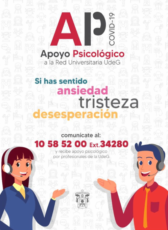 udg_oficial's tweet photo. ¿Te sientes triste, preocupado o ansioso en el aislamiento? Brindamos apoyo psicológico a nuestra #ComunidadUdeG y sus familiares durante toda la contingencia del #Covid19 ¡Llámanos! https://t.co/aoU6c9yQJu