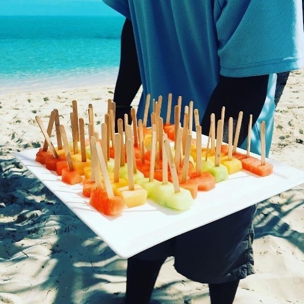 TTHMarketing: A Throwback #FanFotoFriday - The Shore Club's version of Easter Eggs! 
How many of you have enjoyed refreshing fruit bites on the beach, brought to you by a handsome server?? Pic by accomplishedwomen from April 2017. 
#longbaybliss #turksan…
