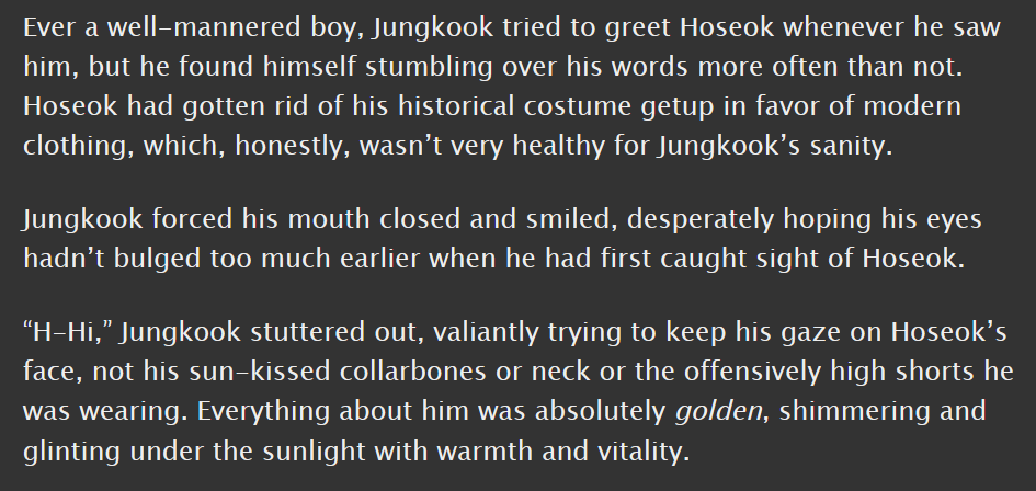 junghope, t, 26.3k || au, ghosts, jk cleans gravestones and hoseok always seems to be hanging around the graveyard... || this story is very sweet and feels so rooted in a specific in place and culture, it absolutely transports you  https://archiveofourown.org/works/17775350/ 