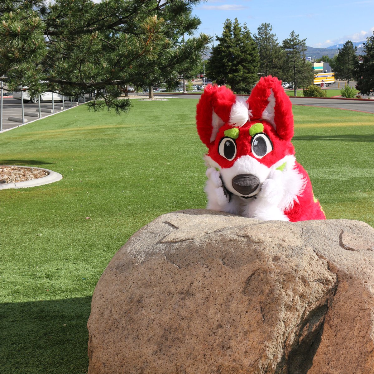 CreativeCriters's tweet photo. What's behind that rock? Wait, that's not an Easter egg! Have a healthy and happy Easter this weekend!

#Furry #Furries #Fursuit #Fursuiter #FursuitFriday #Furryfandom #BLFC https://t.co/uLReO80vdm