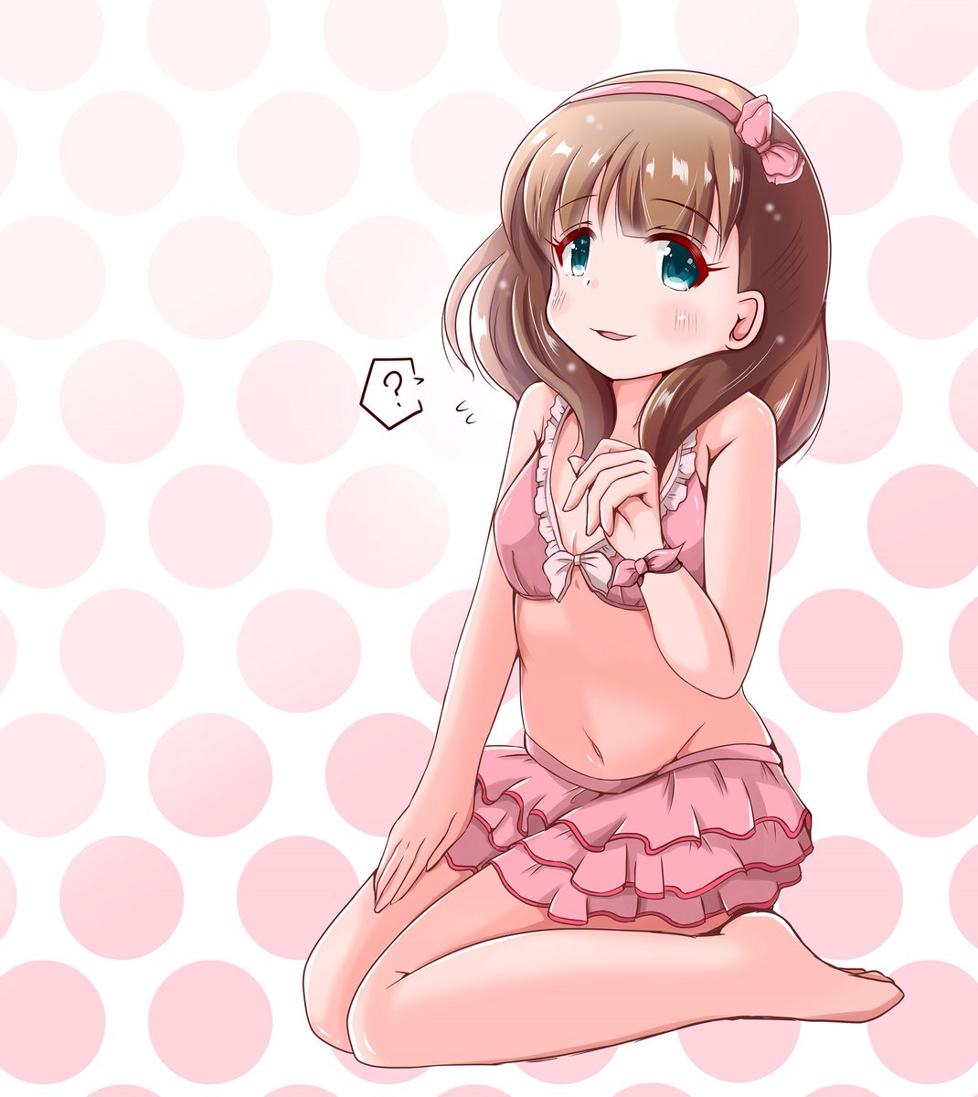 水着の佐久間まゆさん描きました あったかくなってきたし 描きたくなったので ごおらぎじゅや 漫画作業中のイラスト