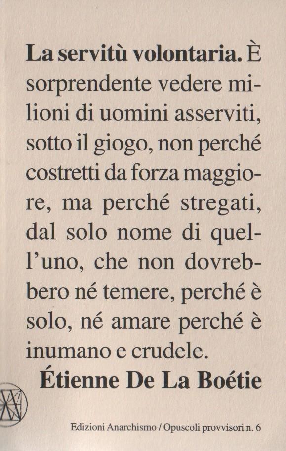cafeindipendent's tweet photo. "La servitù volontaria", Étienne de la Boétie, 2003. Edizione originale: 1576.
#coronalibri #coronabooks #libri #books #COVID_19 #coronavirus #filosofia https://t.co/wrMSDYkCeg