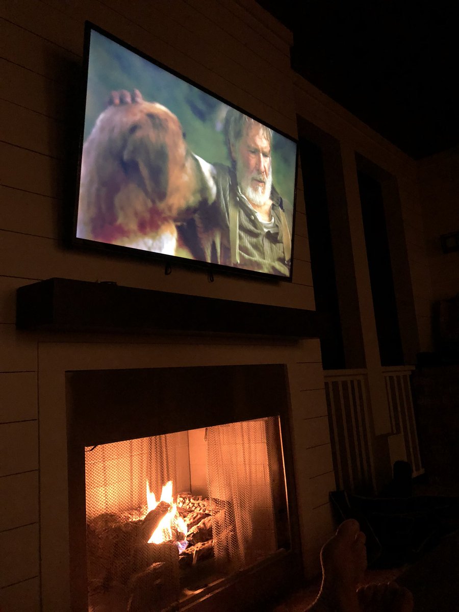 tatechalk's tweet image. Just your average quarantined Friday night. Movie, Fire and Feels. #CallOfTheWild