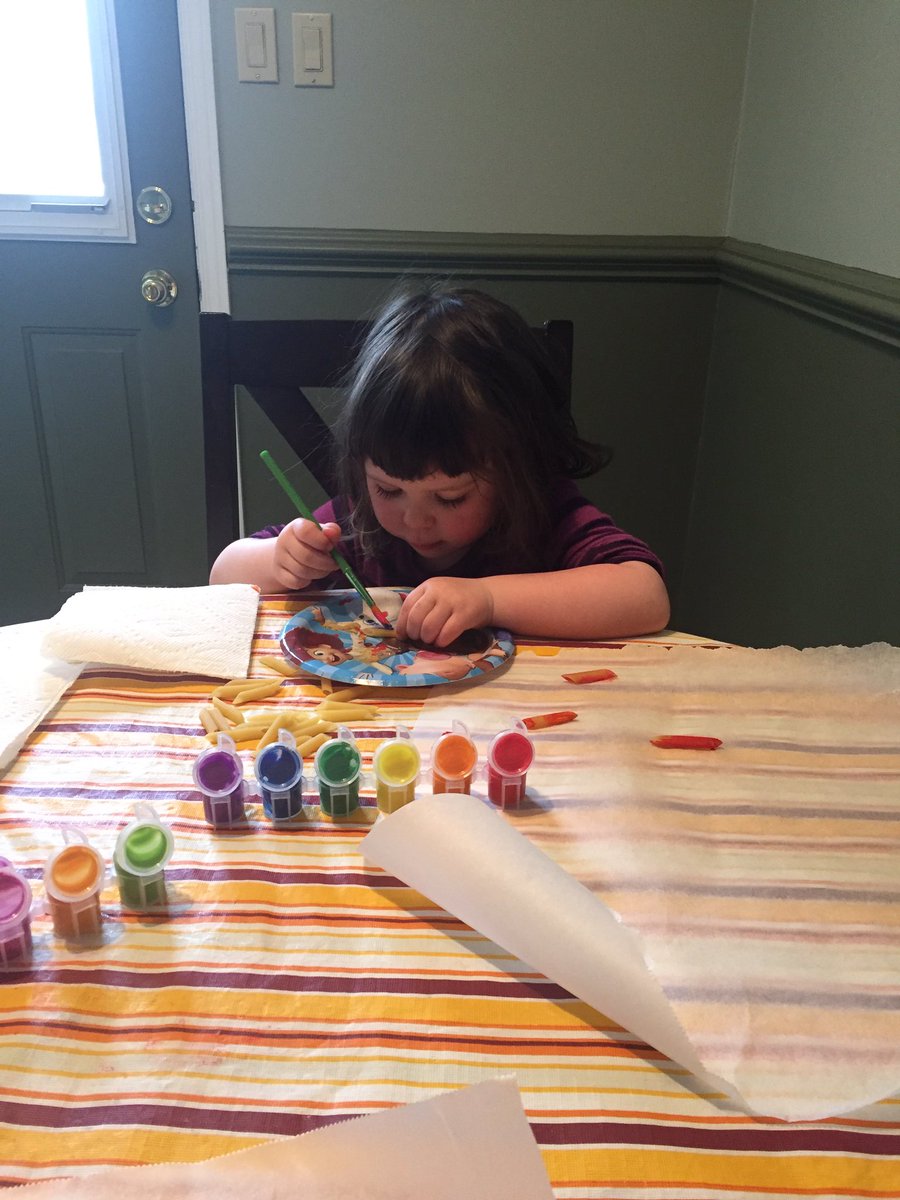 <a href="/MsNadon/">Ms Nadon</a> the last few days have been full of learning. Sorting and building with cups, outdoor nature scavenger hunt and painting noodle necklaces. As my 3 year old says “she loves her schoolwork” 💜<a href="/ParkviewPS/">Parkview PS</a> #tldsblearns #Learningathome