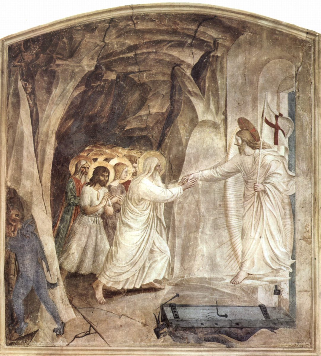 Christian8Pics's tweet image. As we enter Holy Saturday, we remember that it is a time of silence and trust in the Lord, who descends into hell to free the chosen who died before Him.
The Harrowing of Hell by Fra Angelico.