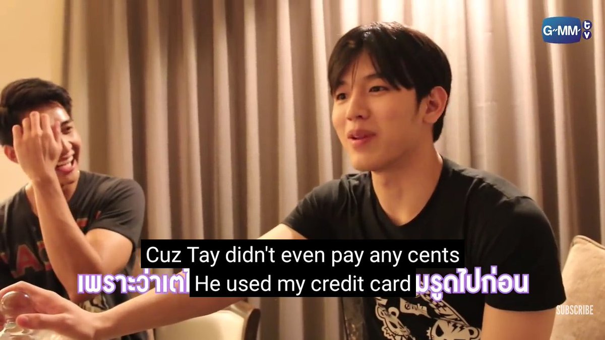 2. New is Tay's walking credit card (or sugar daddy?)During TNE fm in Taipei, they went out for shopping, Tay bought lot of things but he used New's cc to pay. Tay keep saying it's for his bday gift, even tho New insisted "NO WAY" but in the end, he still payed everything.