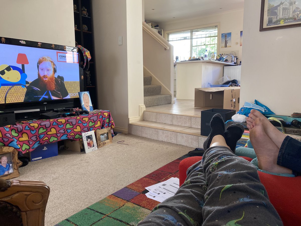 CodeTravelled's tweet photo. In the PJs watching @ComfyConAU day 2! π
#conference @zoom_us #comfyCon https://t.co/55hiHuh4eR