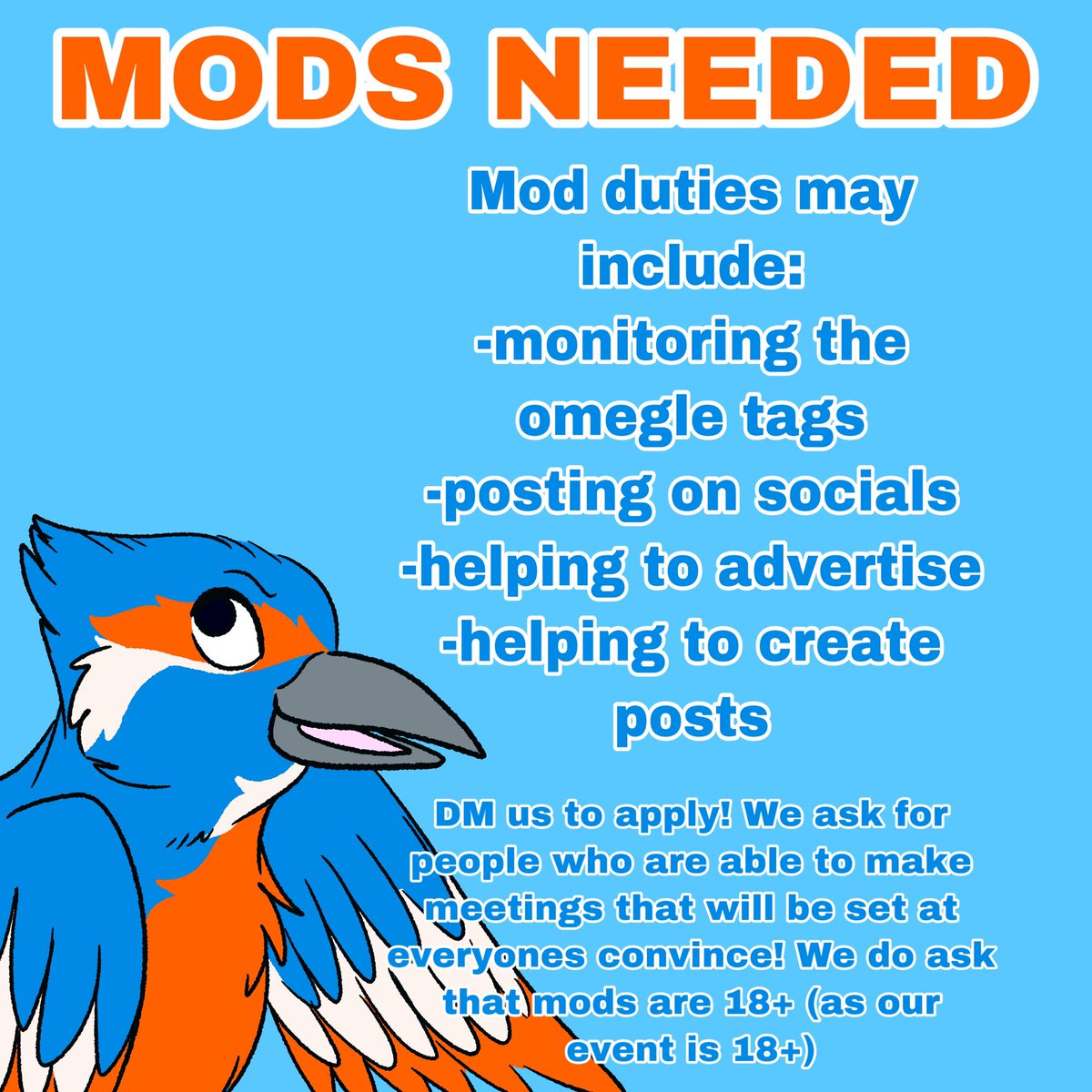FurryRoomParty's tweet photo. We’re currently on the search for mods! We’re hoping to grow this event and in order to do so need some help! 
Since mods are volunteers we do not ask you’re available 24/7. We will set meetings and work around your schedule. 
Feel free to tag people who might be interested! https://t.co/Hu6yk4deLi