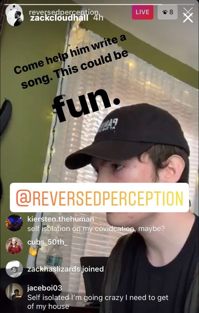Rperceptionband's tweet photo. Big day.  Sam went live in Inst to write a song with fans and Zack Cloudhall joined and rhen shouted us out! #zackcloudhall #panic https://t.co/KeMjotNKmA