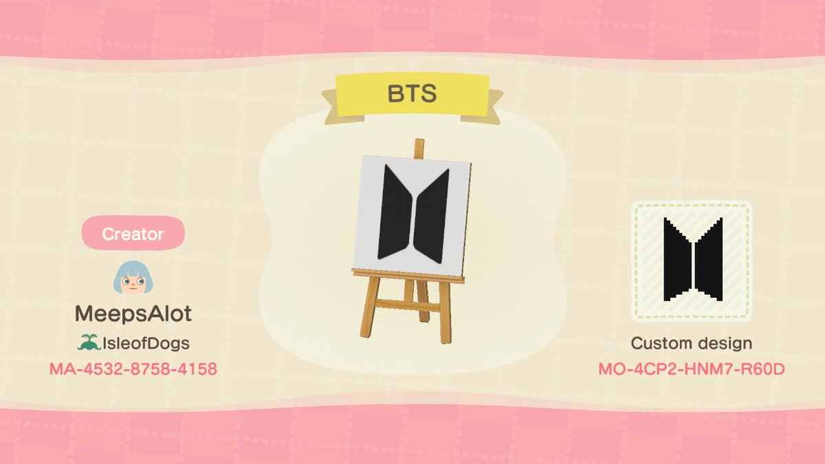 meeps_alot's tweet photo. simple bts and army logos. #AnimalCrossing #ACNH #NintendoSwitch https://t.co/em7mkCcPPx
