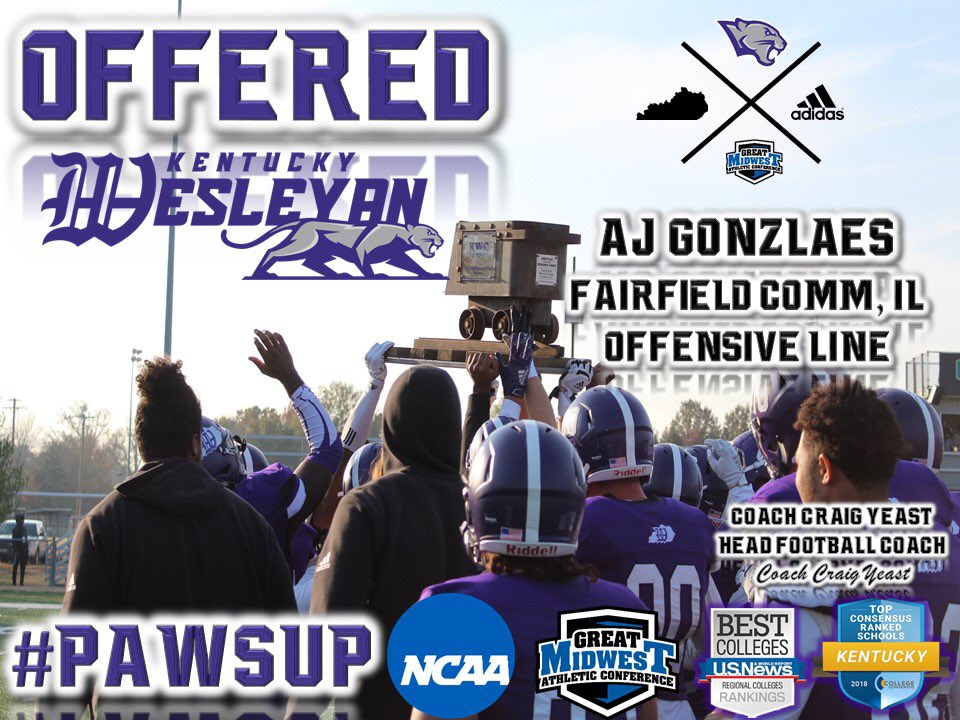 Very blessed to have received an offer from Kentucky Wesleyan!