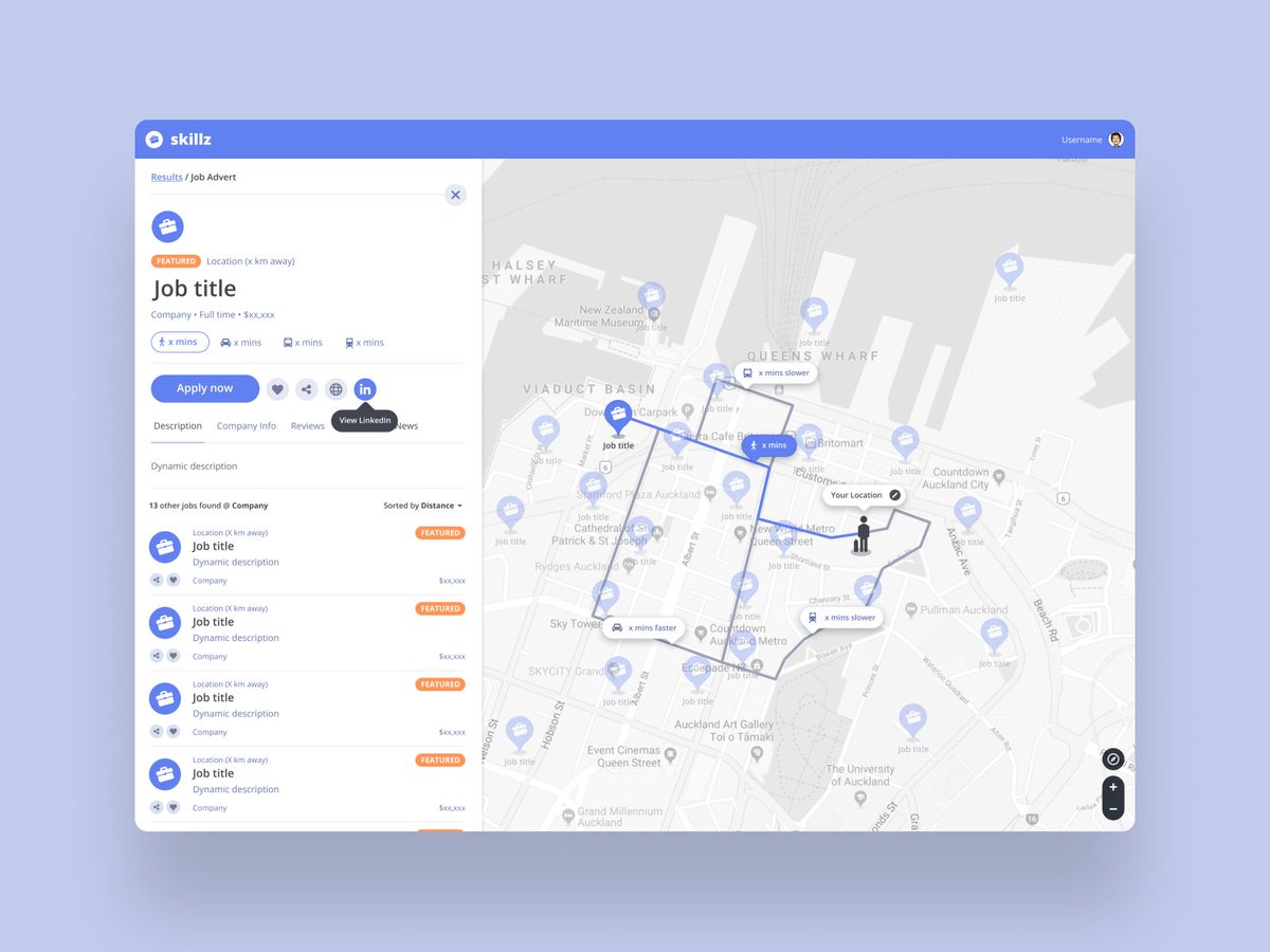 SamAtmoreMedia's tweet photo. A recent job board map concept I've been working on. See my latest @dribbble shots for more
List view 👉 https://t.co/gvBuJH4bKx
Job view 👉 https://t.co/6uxJja06A3
Made using @Mapbox #mapboxstudio & @figmadesign #figma https://t.co/enkp0IBqcN
