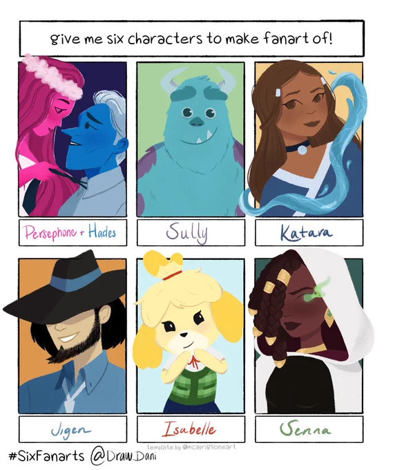 This took longer than I meant, but it was a lot of fun. ✨ #SixFanarts 