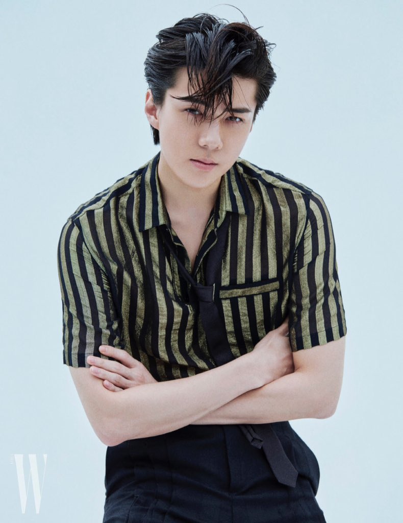 Let me flood you with Sehun's photos, our maknae, who is turning 27 (korean age) tomorrow![a thread]