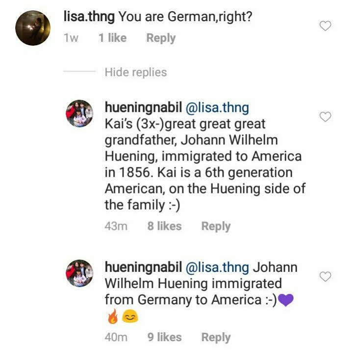 Let's start in the year 1856, when Hyuka's great(x3) grandfather Johann Wilhelm Huening immigrated from Germany to the United States. There's some misinformation out there that Johann was a duke. He's not. 