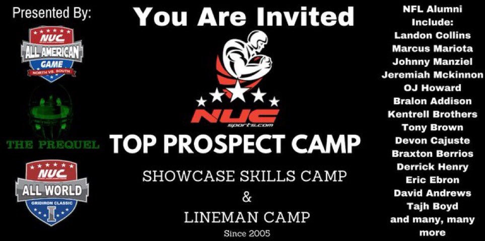coachschuman's tweet photo. @Samlavender10 You are invited to Top Prospect Camp July 18th/19th, 2020 in Atlanta, GA. You Can Register At https://t.co/KCwDdqKrC2 using code football19 for 50% off for invited athletes. https://t.co/r7hwGuthGH