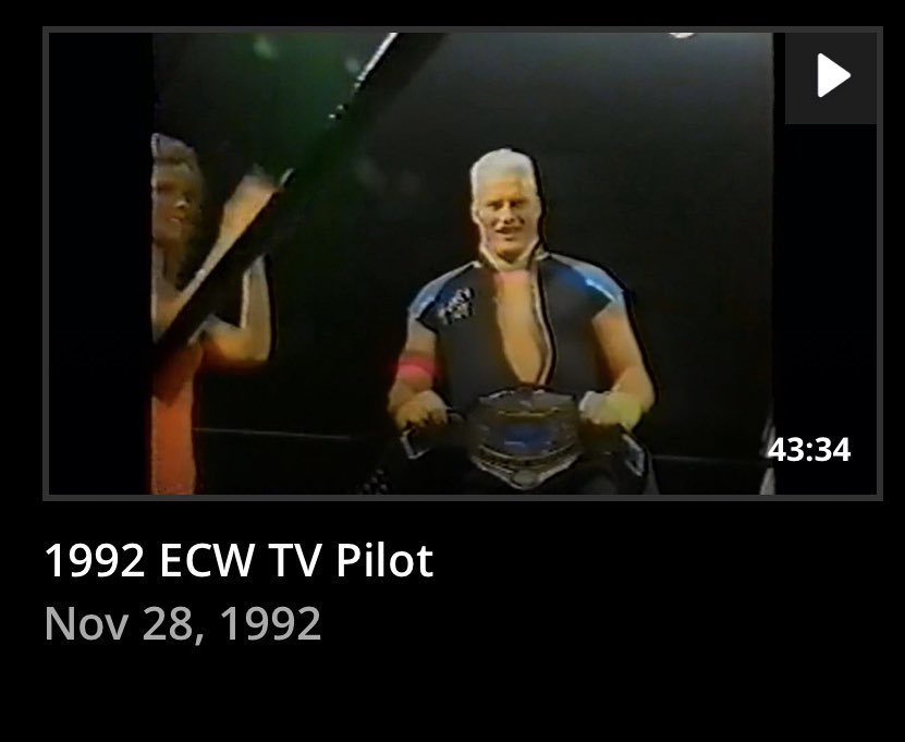 I’ve started my journey through the history of ECW with the only 1992 material I could find — WWE network hidden gems of two Best Of tapes and a TV pilot. Only skimming. It’s what you’d think — typical mediocre / indie stuff of the era. Names from the magazines.