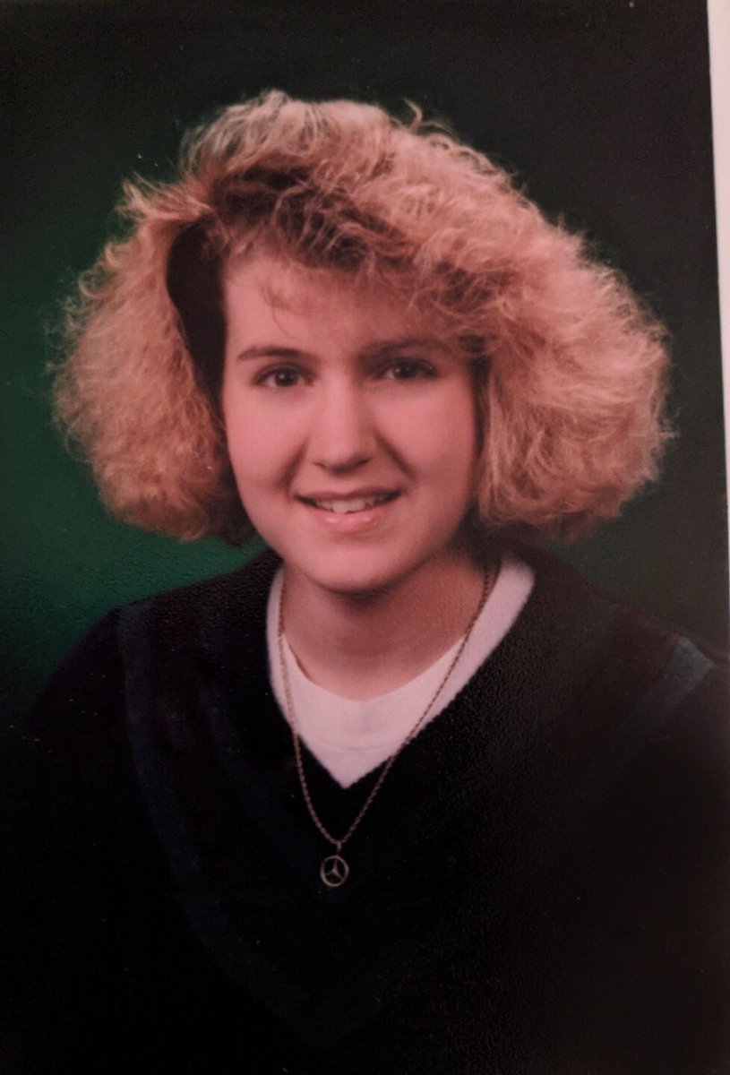 crewzer95's tweet photo. In support of the class of 2020, share YOUR #seniorpicture picture, no matter how old you are. Come on friends, dig out those boxes of memories! Let’s see everyone’s pics! 
Northwestern High School, Class of 1992

That hair though😂 https://t.co/G1D2M2EGmj