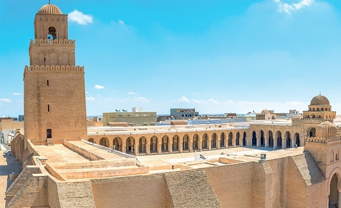 The Arab Medieval Fortresses : 1. Sfax2. Sousse3. Monastir4. Kairouanetc..Some of those fortresses serve as mosques at the same time.These rocky robust structures were build especially during the Aghlabid era in order to protect the cities from Byzantine maritime attacks.