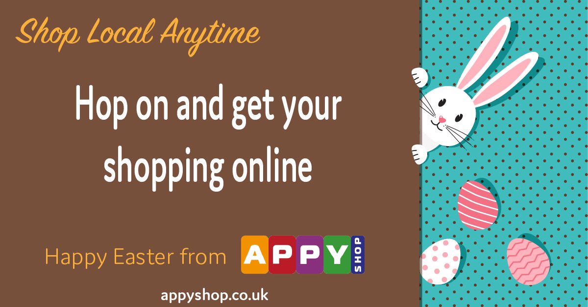 Need to purchase those last minute Easter goodies? 
Let APPY SHOP help you with that.
Logon to our website or download our app and place an order with your nearest participating local store. 
Stay safe and have an APPY Easter from the APPY SHOP team. #ShopLocalAnytime #APPYEaster