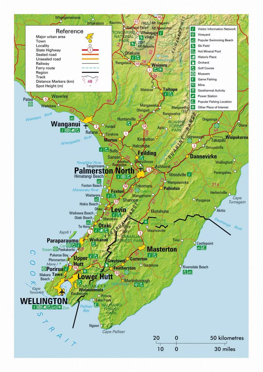 The Wairarapa's northern border is a bit blurry. The traditional line is from the Manawatū Gorge to Cape Turnagain. You can see the cape on this map; the gorge is between Ashhurst and Woodville. The map, though, has a more limited regional border that excludes Tararua district.