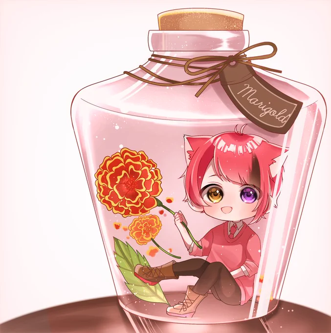11日担当のりんご茶です(。ᵕᴗᵕ。)
莉犬くん×マリーゴールドで参加です✨

花言葉「友情、生きる、真心」etc...

莉犬くんらしい花言葉で凄く心に残りました…✨
#ゆあっちょ式すとぷりハーバリウム企画 
#すとぷりギャラリー 