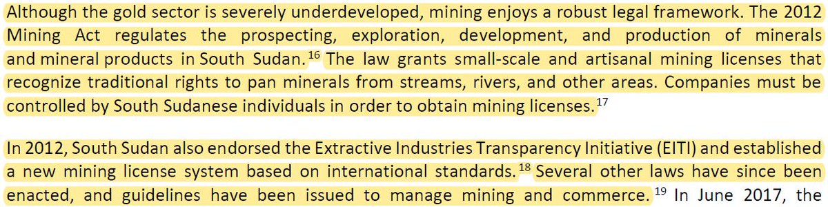 If there is anything  #SouthSudan mining sector did it right it will be:1) Mining Act, 20122) Adaptation of the mining cadastre system.the first gives us a strong tool to amends the wrong, and the latter gives us a strong foundation for transparency. 2.