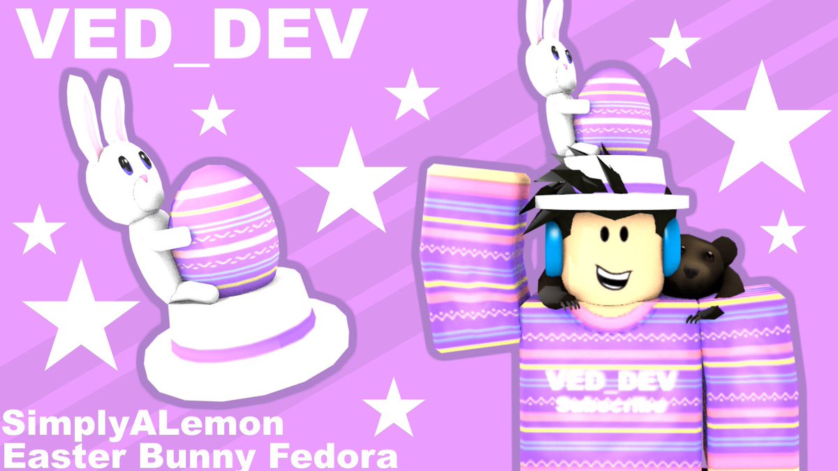 Ved Dev Use Code Veddev On Twitter My Second Ugc Item Is Out Name Easter Bunny Fedora Price 100 Robux Link Https T Co Gaa0eitfwc Thank You Simplyalemon For Making It Happy Easter Https T Co 4fdi31bozs - roblox robux easter