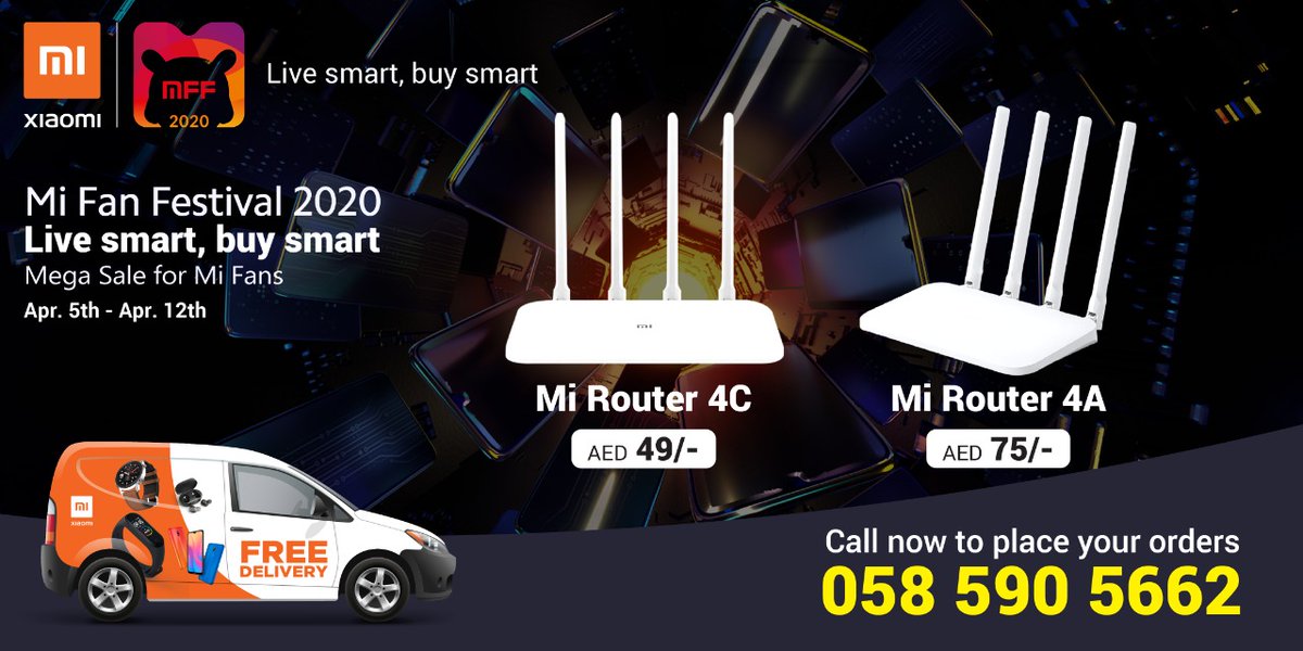 xiaomi_Gcc's tweet photo. Give your Wi-Fi some boost with #MiRouter4A & #MiRouter4C, which can be easily operated through your Mi Wi-Fi app, comes with 4 high-performance antennas and 64MB RAM.
Stay safe indoors while we deliver your orders at your doorstep absolutely Free !!
#MiFanFestival2020 https://t.co/ld7FYzKII5
