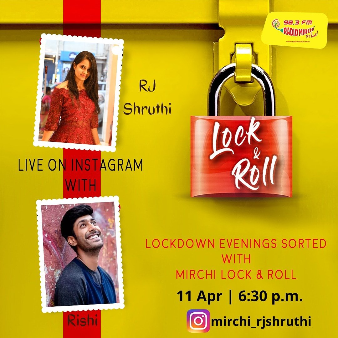 MirchiKannada's tweet photo. Catch them on Instagram live today at 6.30pm!!
#mirchi #locknroll #rishi #21daylockown @Rishi_vorginal https://t.co/Um8OgYfc3D
