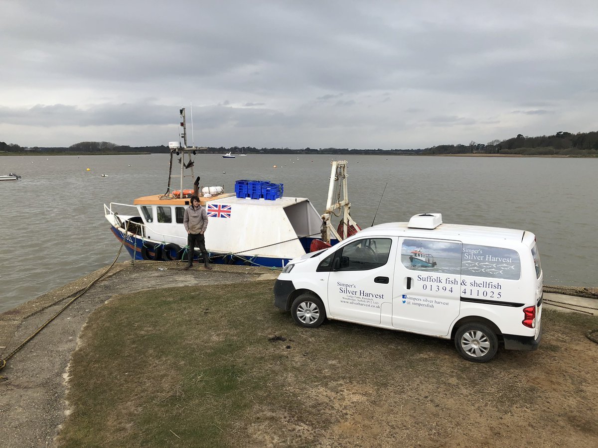 Fish for home delivery ￼on a daily basis . We sell what we catch ourselves fresh from our own boats.
 Dover sole ,skate ,whiting  ,rock eel ,cod and Bass ￼.
We have two chilled delivery vans 
￼￼￼￼￼￼ We will be doing deliveries  woodbridge Area js@simperfarms.co.uk￼