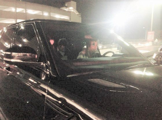 07 January 2014: Harry is seen driving Kendall's car.