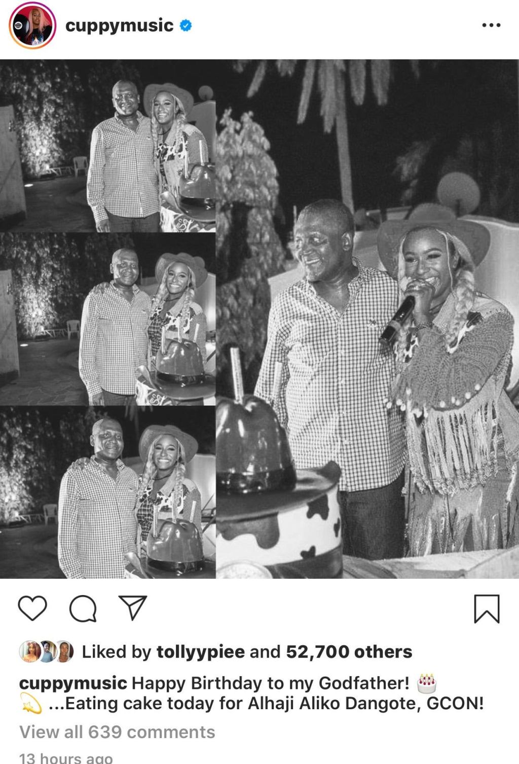 Happy Birthday To My Godfather DJ Cuppy Celebrates Aliko Dangote  
