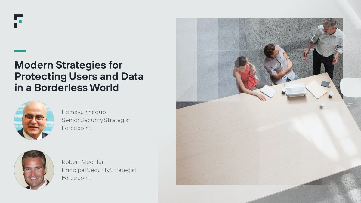 ForcepointSec's tweet photo. Join Forcepoint Security Strategists, Homayun Yaqub and Robert Mechler as they share 6 Strategies for Protecting Users &amp; Data. Watch the global webinar on April 28 #ForcepointExchange https://t.co/NFdKYHGx3u https://t.co/clk3j55iFN