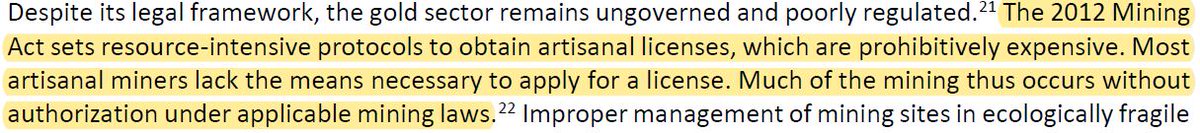 The inadequacy of the artisanal mining license is one of the shortcomings that must be amended. The positive side is the Ministry of Mining is already working on amending the provisions of the artisanal mining licenses.4.