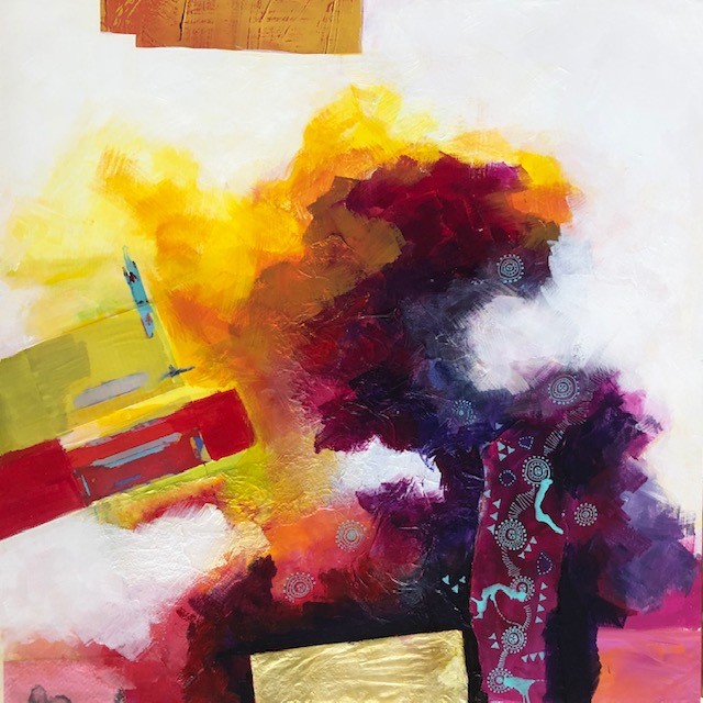 Caroline Lumb's' Explosive Schism I' is a mixed media piece using #collage and #acrylicpainting on board.
#schism #colour #colourpalette <a href="/Eagle_Gallery/">The Eagle Gallery</a>